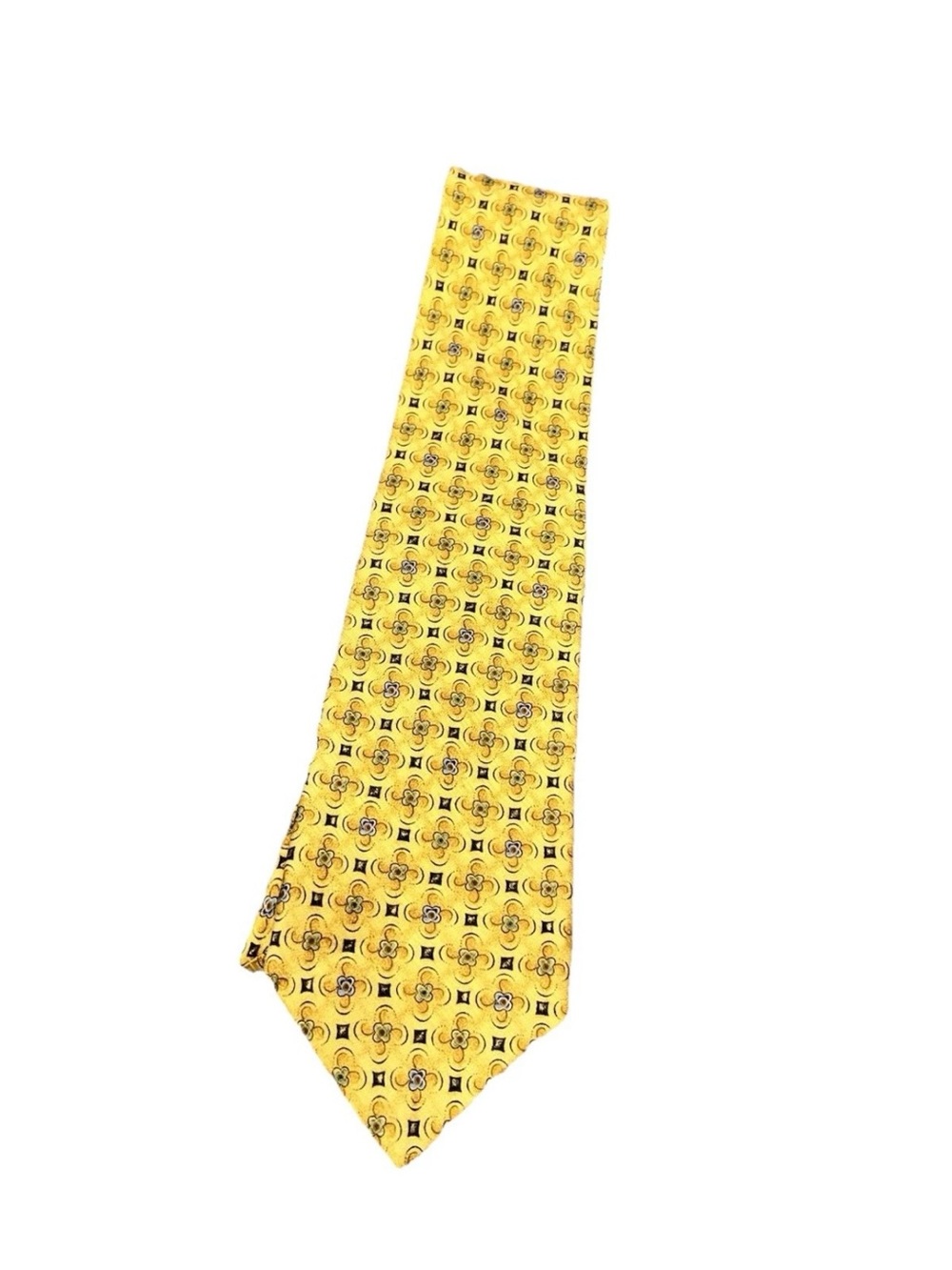 Robert Talbott Yellow Geometric Floral Silk Tie